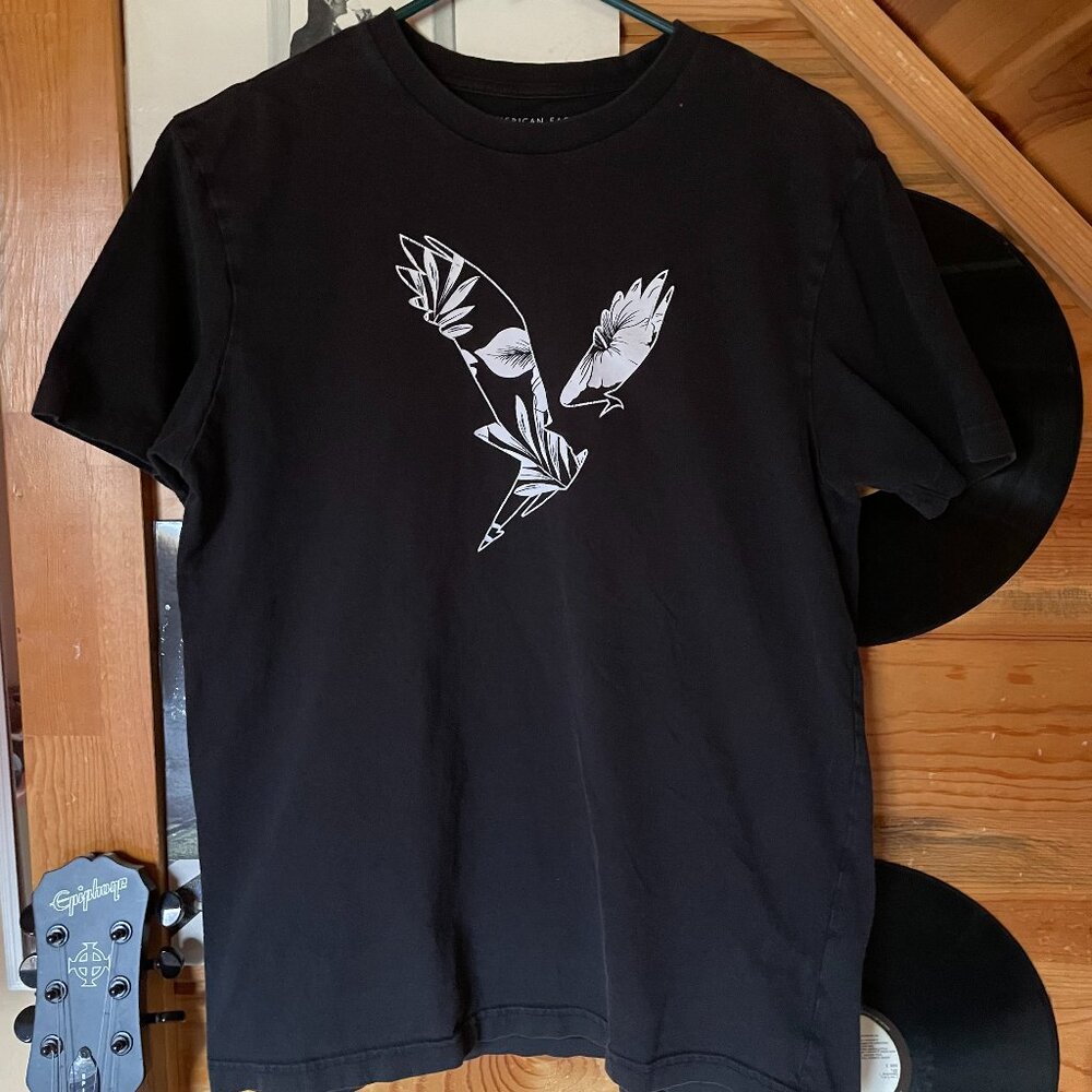 AMERICAN EAGLE Black Super Soft Short Sleeve T-Shirt Size Small